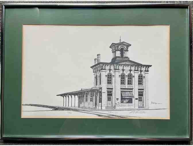 Framed Frederick W. Bartlett Original Industrial Lithograph