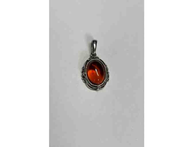 Yellow Amber Pendant set in Sterling Silver