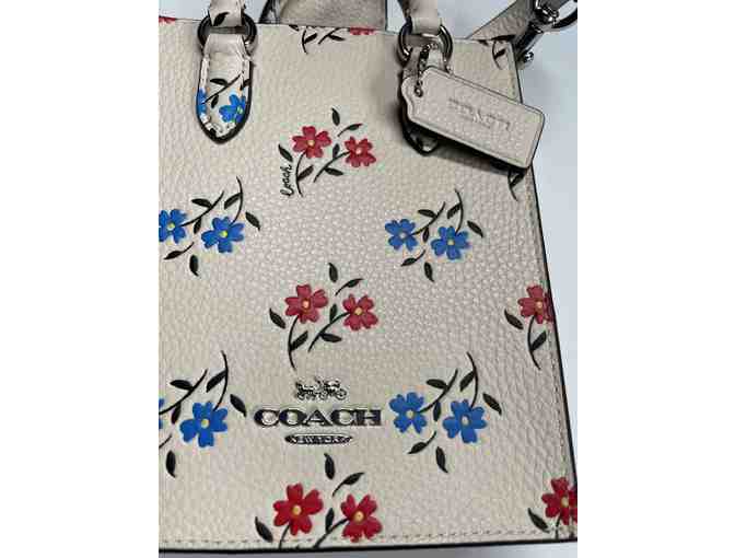 Coach Cross Body Mini Tote Floral Embossed