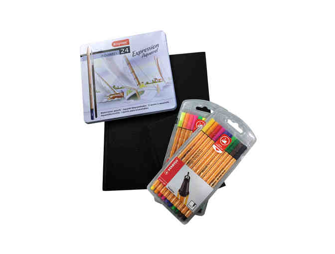 Artist & Craftsman (1) : 2 Sketchbooks, 2 Stabilo Pen Sets, 1 Set of Watercolor Pencils