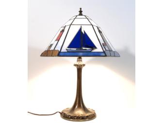 6 sided stained glass lamp from Reed N Glass Shop