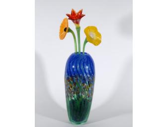 Glass Vase and Flowers from Belleau Gallery