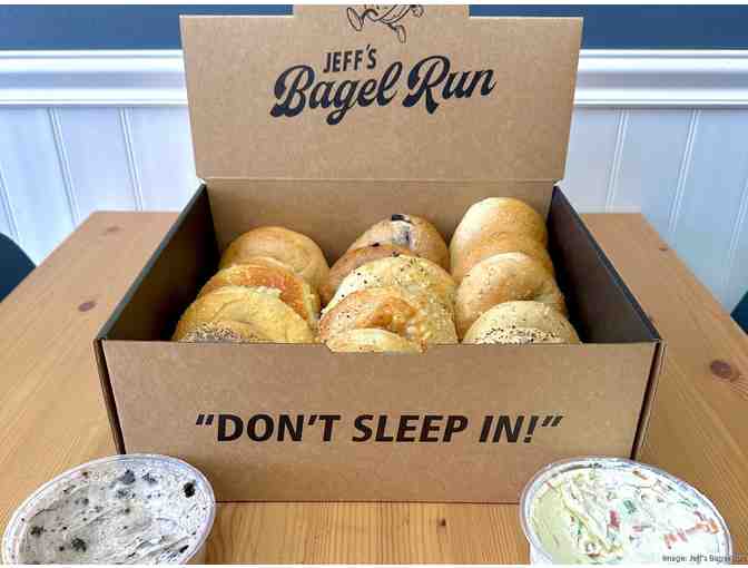 Gift Card at Jeff's Bagel Run - one dozen bagels and two tubs of spread