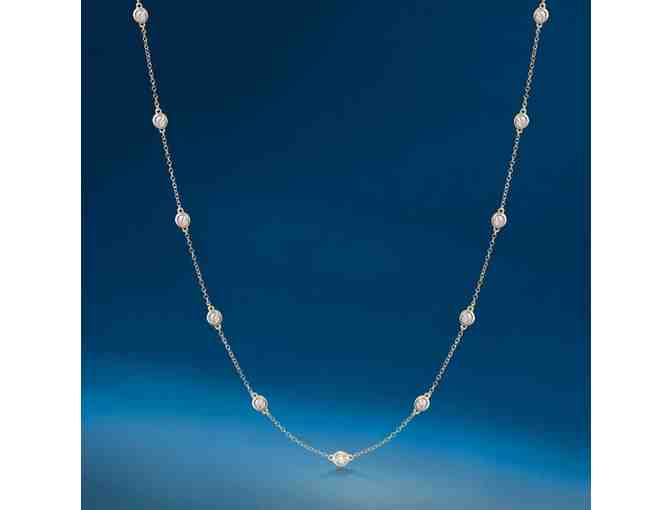 Bezel-Set .50 ct. t.w. Diamond Station Necklace in 14kt Yellow Gold