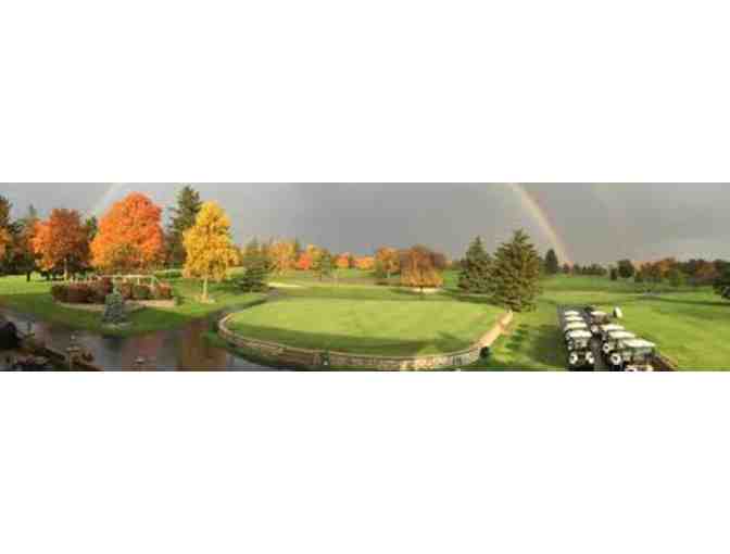 Foursome with cart at Lake Mohawk Golf Club