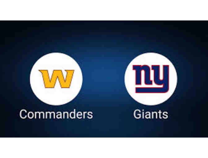 2 Tickets to NY Giants Game vs. Washington Commanders - Sunday 11/3/24 at 1PM - Photo 1