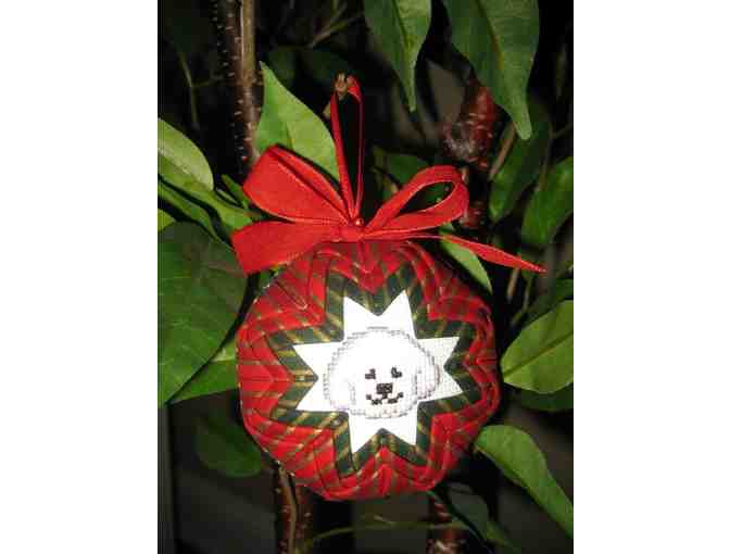 Bichon Christmas Ornament - Red