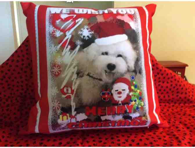 Bichon Christmas Throw Pillow