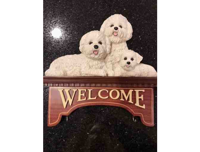 Danbury Mint Bichon Frise Welcome Sign - Rare!