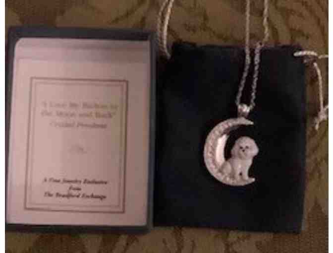 Bradford Exchange - Bichon Pendant - I love my dog to the moon and back - New!