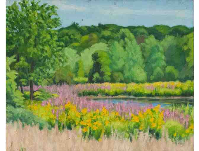#34 Landscape with loosestrife, goldenrod, pond