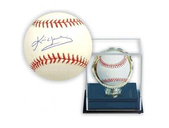 Kevin Youkilis Hand-Signed Baseball With Gold Glove Display Case