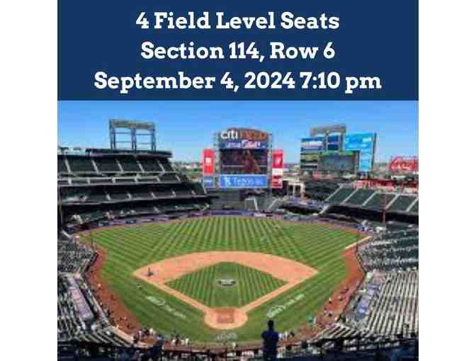 4 tickets Mets vs. Red Sox at Citifield September 4, 2024