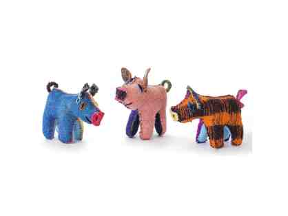 Chiapas Wool Felt Animalitos - Trio Of Piggies