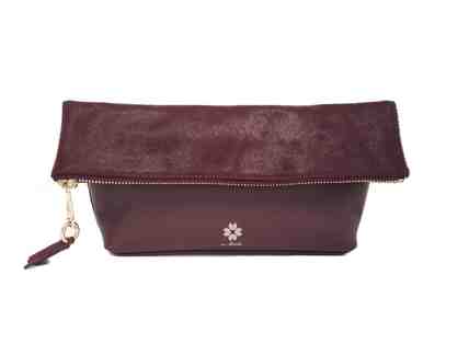 Audrey Foldover Clutch - Burgundy