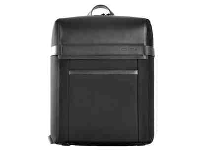 John - Ballistic Nylon/Leather Trim Backpack- Gray