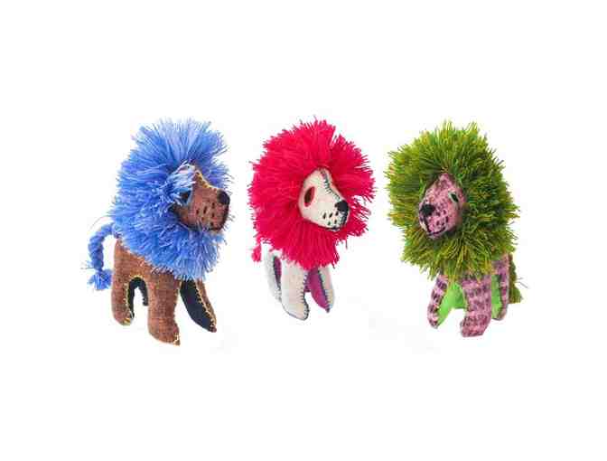 Chiapas Wool Felt Animalitos - Trio Of Lions - Photo 1