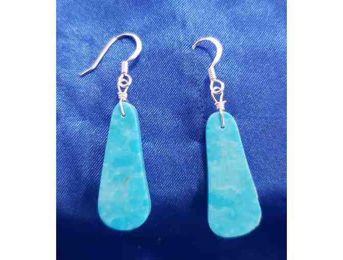 Native American Turquoise Slab Earrings
