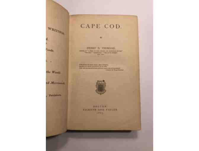 FIRST EDITION - CAPE COD. THOREAU. Ticknor and Fields, 1865. Purple Cloth.