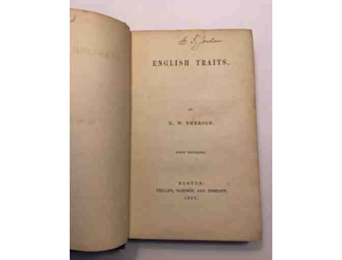 FIRST EDITION - ENGLISH TRAITS. EMERSON. Phillips, Sampson, & Co., 1856.