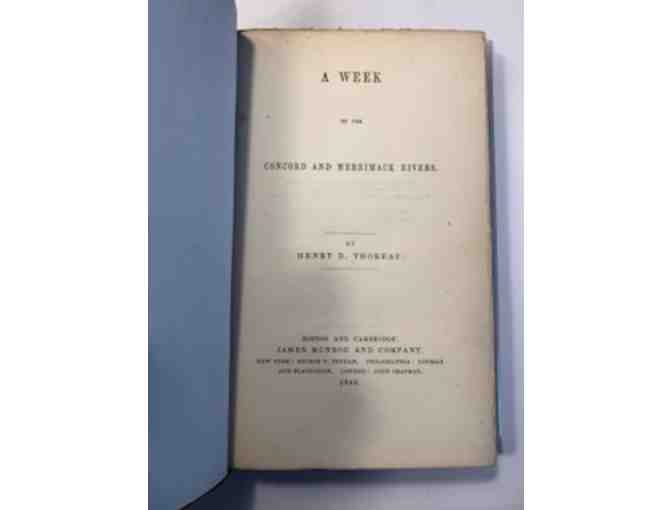 FIRST EDITION: A Week on the Concord and Merrimack Rivers. Munroe & Co. 1849