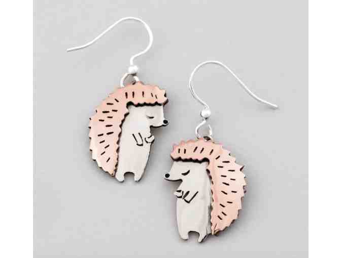 Hedgehog Mixed Metal Earrings - Photo 1