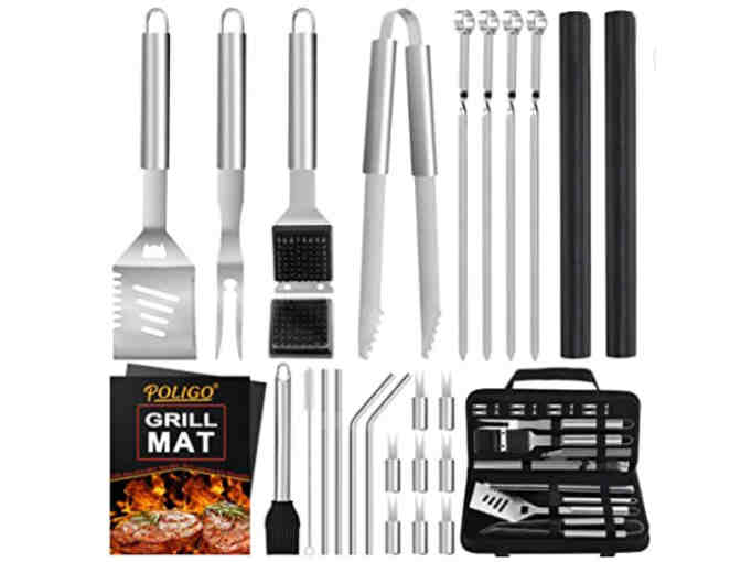 26 PCS Stainless Steel Barbecue Camping Grill Set - Photo 1