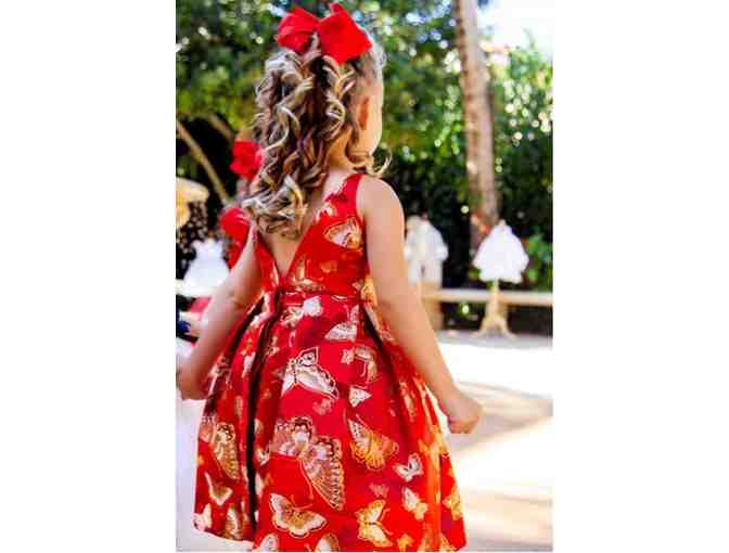Girls Couture Red Butterflies Dress - Photo 2
