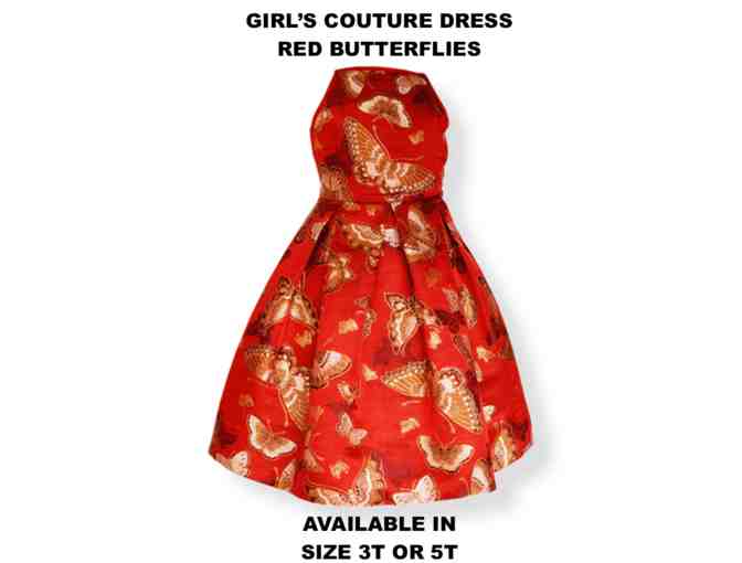 Girls Couture Red Butterflies Dress - Photo 4