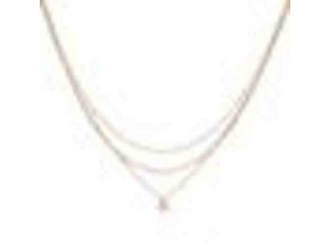 Heart charm tri-strand choker necklace