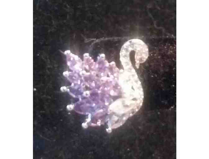 Purple Amethyst Swan Earrings