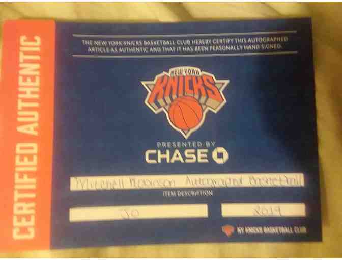NY Knicks Mitchell Robinson Autographed Basketball