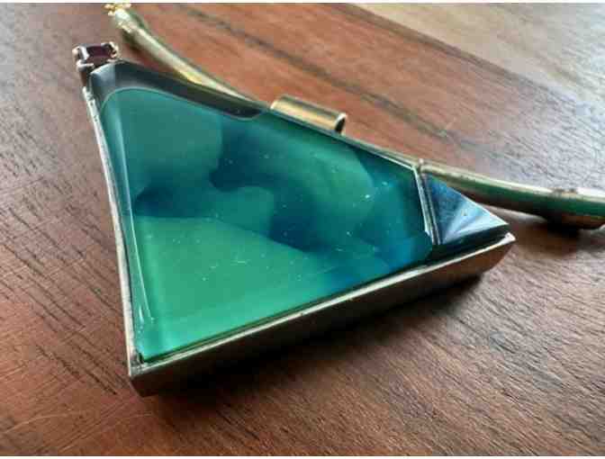 Modern Necklace | with Real Tourmaline Stone