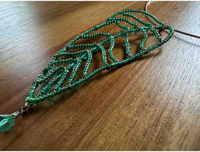 Iridescent Glass Beaded Necklace | Leaf