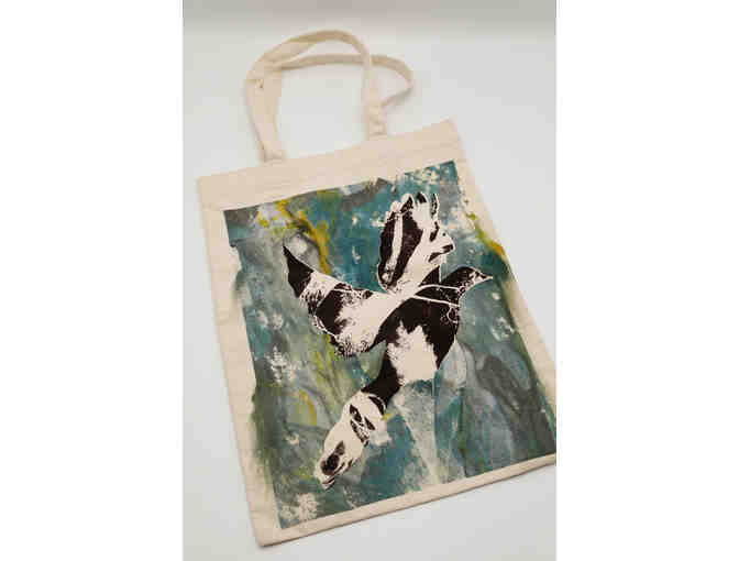 Tote Bag with Pigeon in Flight by Kaarin Holmberg