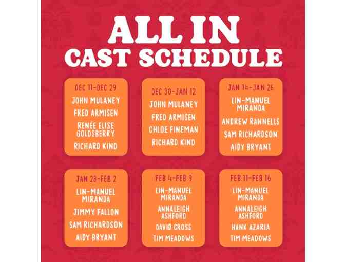 2 Tickets to All In: Comedy About Love, a limited run comedy show on Broadway