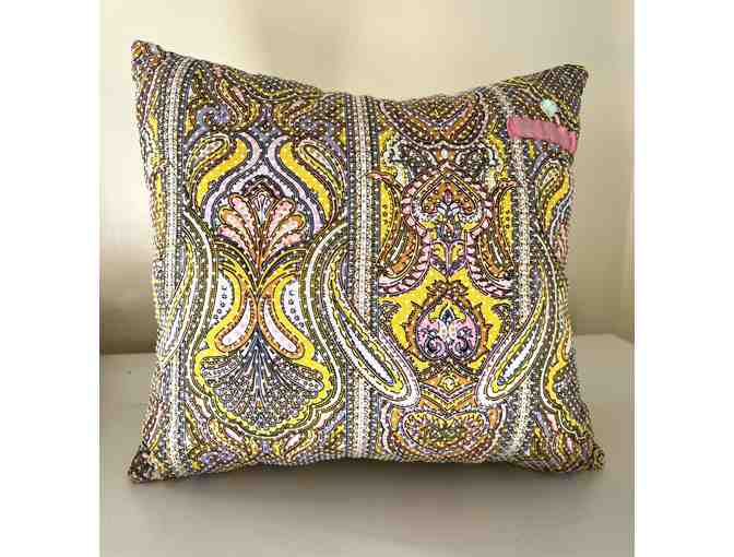 Decorative Pigeon Pillow in green / paisley from NeonBetty