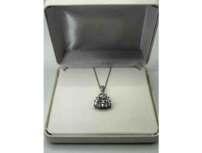 Sterling silver necklace with cubic zirconia pendant