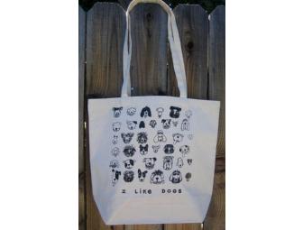 I Like Dogs Canvas Tote Bag Great for Groceries or Pet Store Trips!