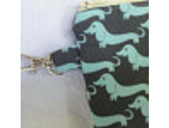 Blue Dachshunds Zippered Pouch / Change Purse or Phone Holder