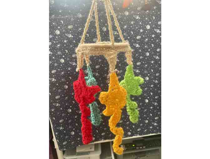 Crochet/3-D Printed Combo Mobile made by Miss Doyle!